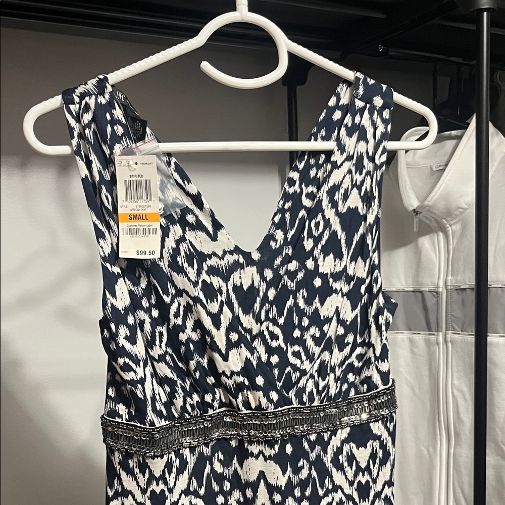 INC International Concepts Black and White Maxi Dress - Picture 4 of 8